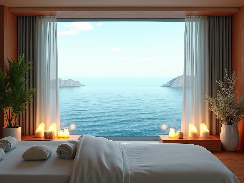 Spa y bienestar con vista al océano